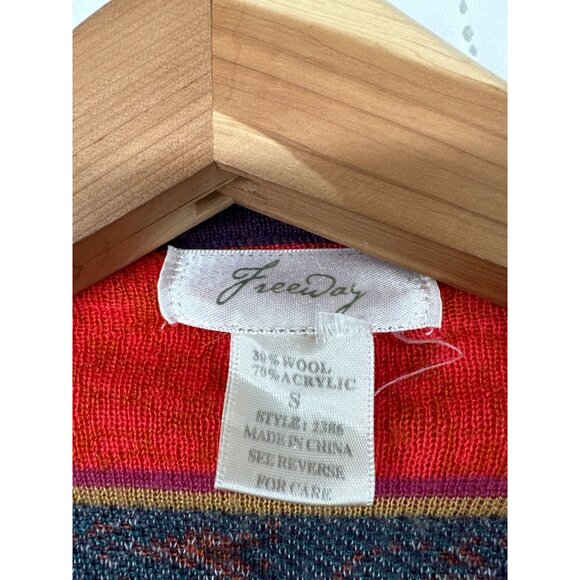 Anthropologie Freeway Womens Cardigan Sz S Boho Southwestern Open Waterfall Hem - Picture 2 of 11